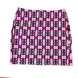 Banana Republic geometric hot pink black skirt Sz14